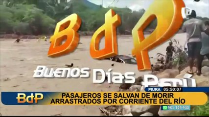 Piura: pasajeros se salvan de morir arrastrados por la corriente del río Yapatera