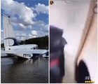SUSTO!  Piloto faz pouso de emergência em um  rio após pane no motor do avião