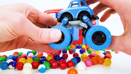 टॉडलर्स के लिए टॉय लर्निंग वीडियो टॉय कार, मॉन्स्टर ट्रक्स और गमबल्स वाले कलर्स सीखें!