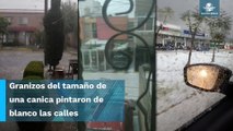 “¿Y si hacemos un muñeco?”, bolas de granizo sorprenden a vecinos de Edomex