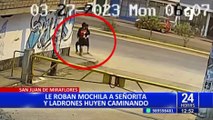 SJM: Delincuentes acorralan a joven y le roban su mochila