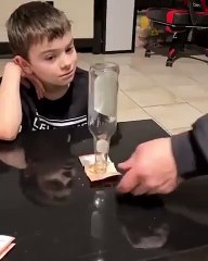 Smart boy took money cleverly from father 