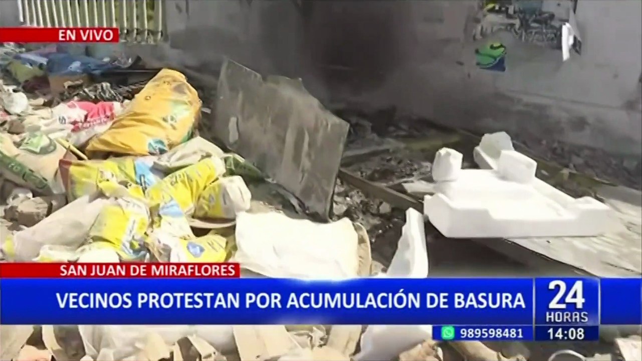 SJM: Vecinos protestan por basura acumulada en avenida Los Álamos