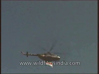 Helicopter flypast at the venue of Republic Day Parade in Delhi, India