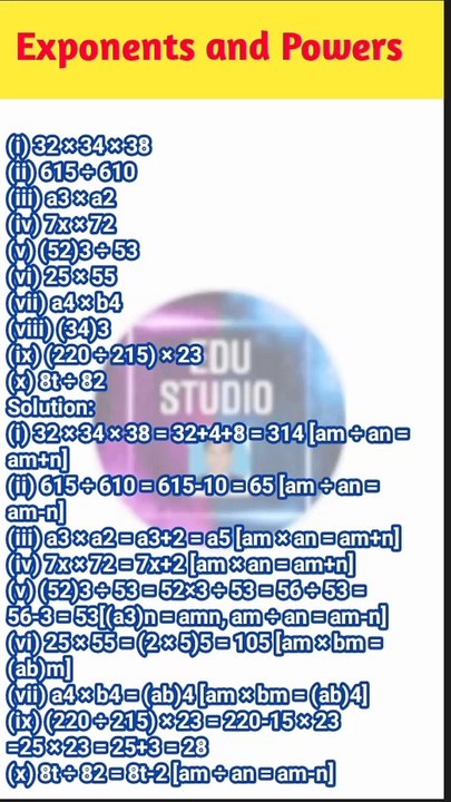 "Unleashing the Power of Exponents: How to Multiply and Divide with Ease | Exponent and power#shorts