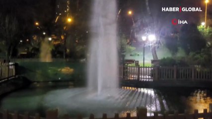 Ankara'da termometreler -9 dereceyi gösterdi: Kuğulu Park'ın havuzları dondu