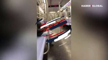 Metroda kaydedilen görüntüler sosyal medyanın gündemine oturdu! Uyuyan adamın üzerinde dev fare böyle gezindi