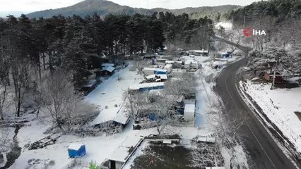 Kazdağları'nın beyaz güzelliği böyle görüntülendi
