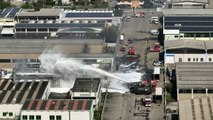 La devastazione dell'incendio in una ditta di solventi nel Novarese, le immagini dal drone