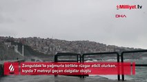Zonguldak’ta kuvvetli rüzgar! 7 metreyi aşan dalgalar oluştu