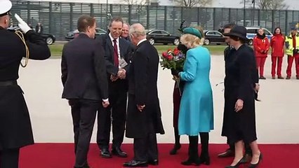 King and Queen Consort arrive in Berlin