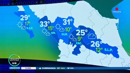 Pronóstico del tiempo 29 de marzo de 2023