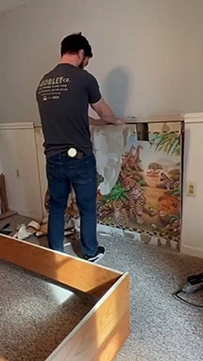 How to Install Murphy Bed - Woodworking Skills  #woodtok #woodworking #asmrsounds