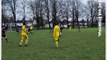 Soccer Player Sends Goalkeeper's Kick Straight Back Into Net