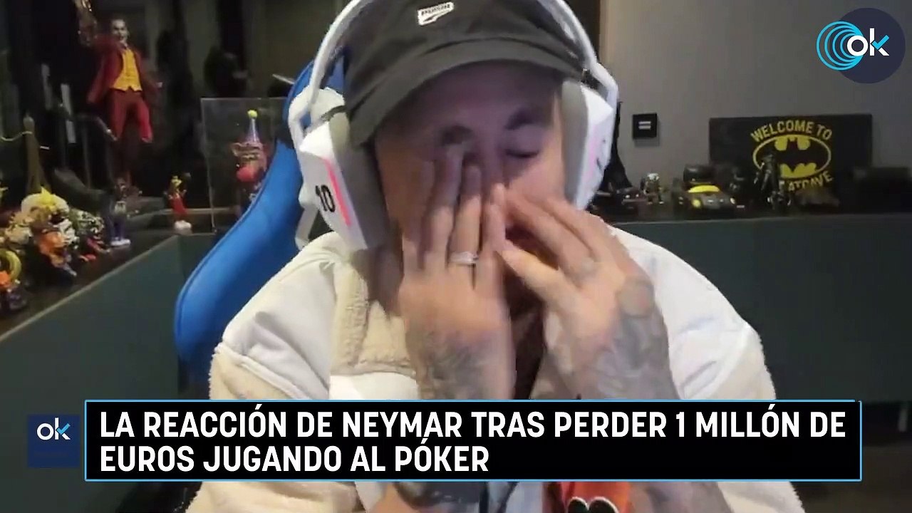 La reacción de Neymar tras perder 1 millón de euros jugando al póker