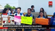 En Tapachula, protestan por migrantes fallecidos tras incendio en el INM