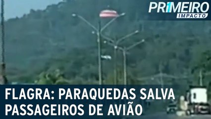 Paraquedas salva tripulação de avião que teve problemas no voo