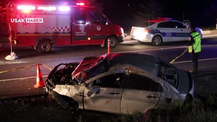 Uşak'ta şarampole devrilen otomobilin sürücüsü öldü