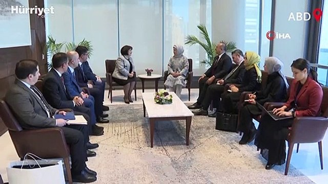 Emine Erdoğan, Azerbaycan Milli Meclis Başkanı Gafarova ile görüştü