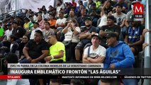 Evelyn Parra inaugura emblemático frontón 'Las Águilas' en colonia Morelos