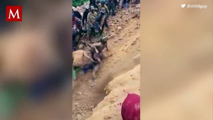 Mineros en el Congo logran salir de una mina de oro antes de que ésta colapsara