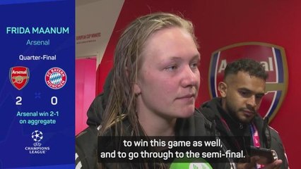 Maanum scores 'best ever goal' to help Arsenal beat Bayern