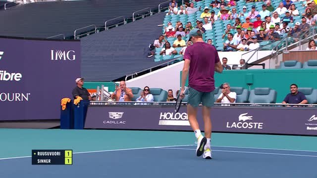 Sinner sweeps into Miami last four with Ruusuvuori win