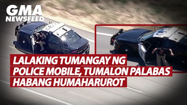 Lalaking tumangay ng police mobile, tumalon palabas habang humaharurot | GMA News Feed