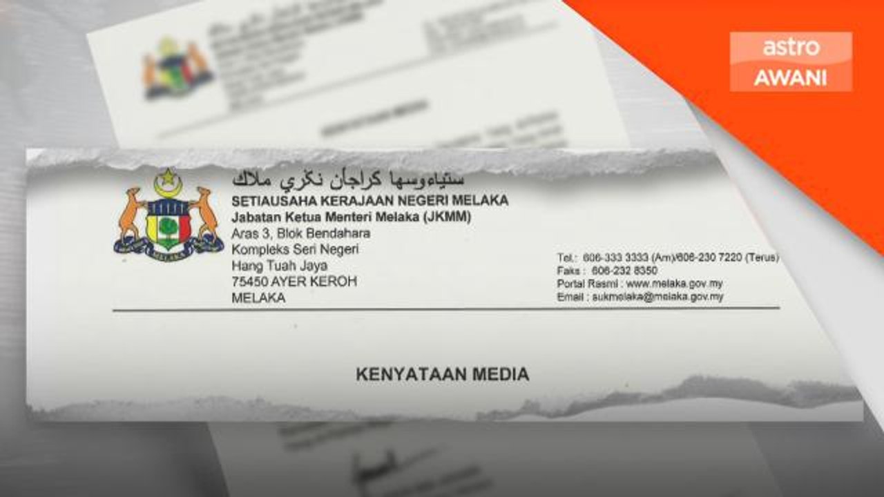 Istiadat angkat sumpah jawatan Ketua Menteri Melaka berlangsung esok