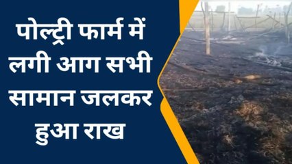 पीलीभीत: अज्ञात कारणों के चलते पोल्ट्री फार्म में लगी आग, हजारों का नुकसान