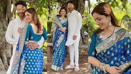 Ankita Lokhande को Blue Banarasi साड़ी में Vicky की बाहों में यूं लिपटा देख बोले फैंस ? | FilmiBeat