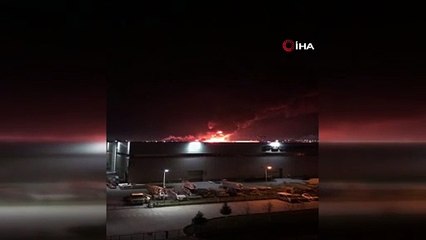 Dev yangın ilçenin her yerinden göründü: Sahura kalkanlar alev topuyla uyandı