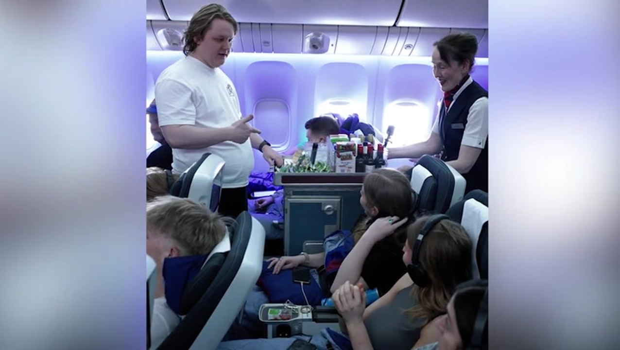Lewis Capaldi surprises British Airways passengers by performing during flight