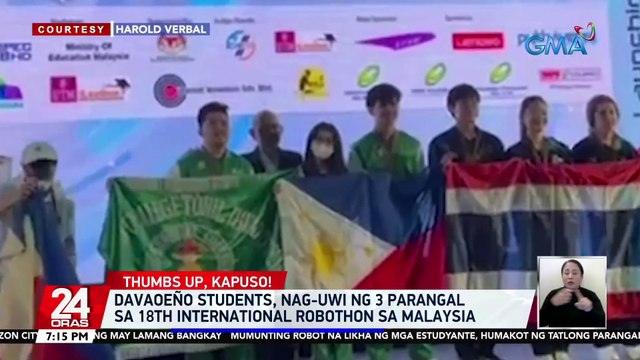 Davaoeño students, nag-uwi ng 3 parangal sa 18th International Robothon sa Malaysia | 24 Oras