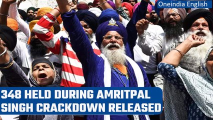 Video herunterladen: Amritpal Singh hunt: 348 out of 360 arrested are freed, Punjab police tell Akal Takht |Oneindia News