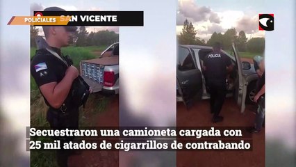 Una camioneta y más de 24 mil atados de cigarrillos fueron secuestrados tras una persecución policial