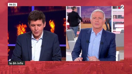 Thomas Sotto piège Samuel Etienne au 6h info de France 2 le mercredi 29 mars 2023