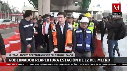 Samuel García supervisa trabajos de reforzamiento de la L2 del Metrorrey