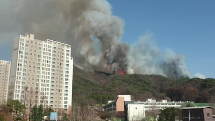 포천 영북면 야산 불...산불 1단계 발령 / YTN