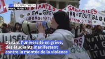 Paris : des étudiants manifestent sur la place du Panthéon pour dénoncer les violences