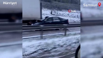 Samsun-Ankara karayolunda otobüs ve tırların da karıştığı zincirleme trafik kazası