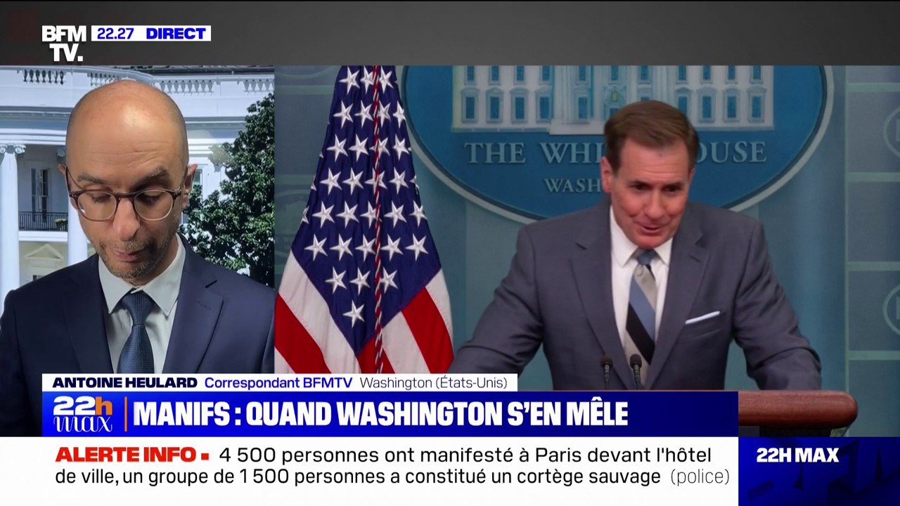 Manifestations en France: un porte-parole de la Maison Blanche affirme que "les États-Unis soutiennent le droit de manifester pacifiquement"