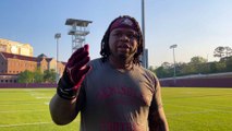 Keiondre Jones speaks after Florida State's eighth practice of the spring.