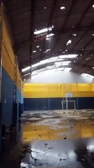 Ginásio tem telhado danificado após fortes chuvas em Uruburetama