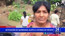 Chiclayo: desborde de quebrada inunda viviendas y calles de Pátapo