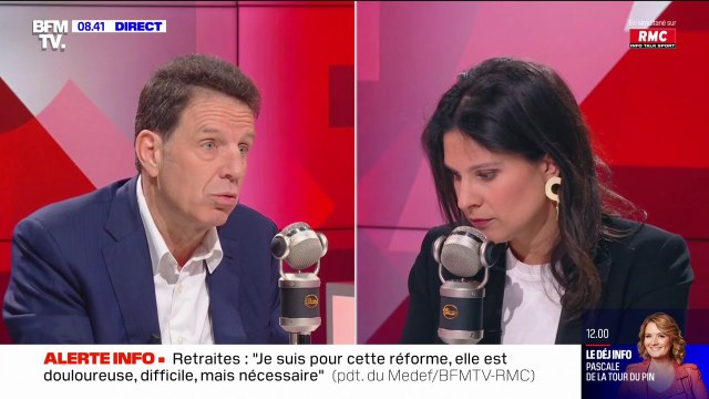 Retraites: L'essentiel des grévistes n'est pas dans le secteur privé assure Geoffroy Roux de Bézieux, président du Medef