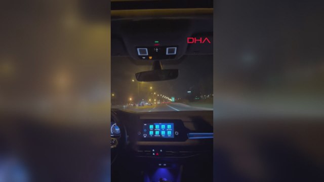 TEM'de makas atarak yarışan iki sürücü kamerada