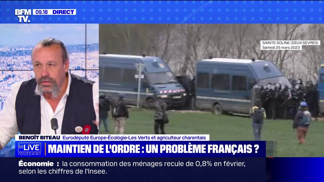 Sainte-Soline: "Je suis hanté par des images de jeunes sévèrement amochés" affirme Benoît Biteau, eurodéputé EELV