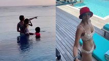 Mandira Bedi Maldives Vacation With Kids, Beach में बच्चों के साथ...| Boldsky