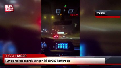 TEM'de makas atarak yarışan iki sürücü